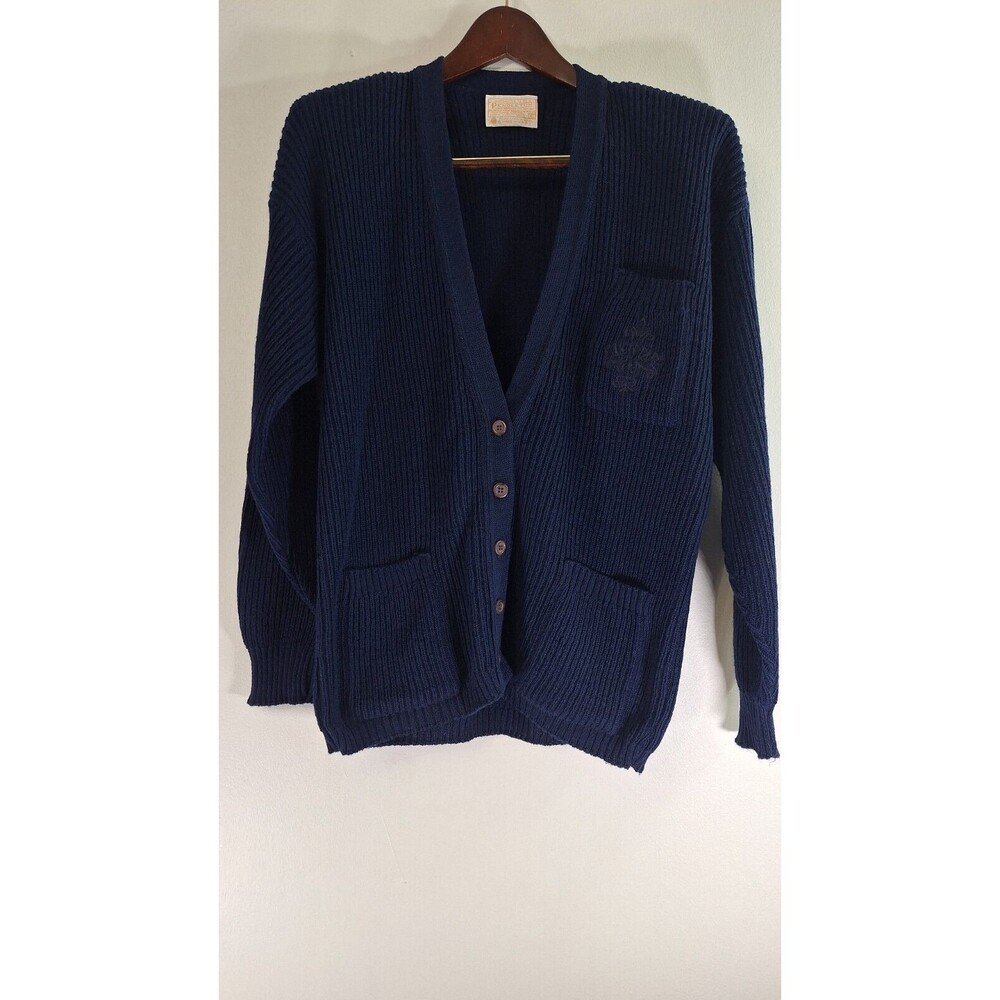 Vintage PENDLETON Virgin Wool Cardigan Womens XL Dark Academia Fisherman Preppy